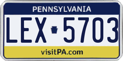 PA license plate LEX5703