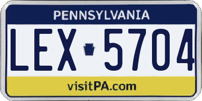 PA license plate LEX5704
