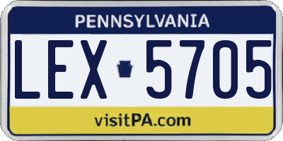 PA license plate LEX5705