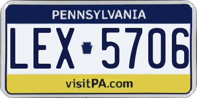 PA license plate LEX5706