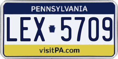 PA license plate LEX5709