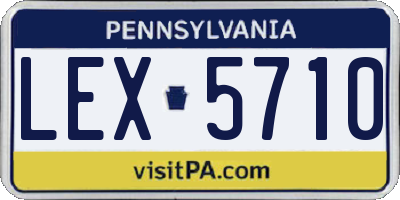 PA license plate LEX5710