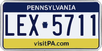 PA license plate LEX5711