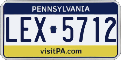 PA license plate LEX5712