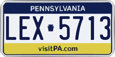PA license plate LEX5713