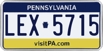 PA license plate LEX5715