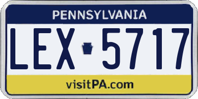 PA license plate LEX5717