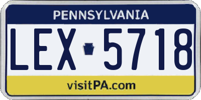 PA license plate LEX5718