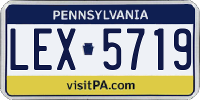 PA license plate LEX5719