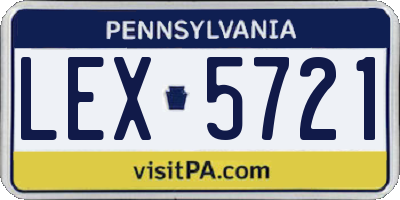PA license plate LEX5721