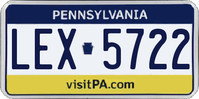 PA license plate LEX5722