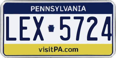 PA license plate LEX5724