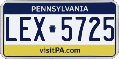 PA license plate LEX5725