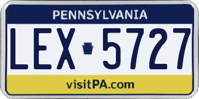 PA license plate LEX5727