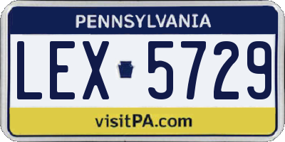 PA license plate LEX5729