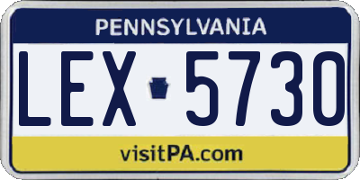 PA license plate LEX5730