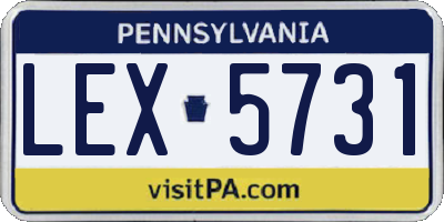 PA license plate LEX5731