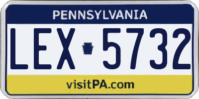 PA license plate LEX5732