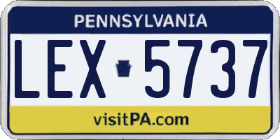 PA license plate LEX5737