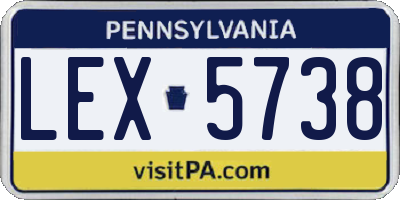 PA license plate LEX5738