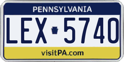 PA license plate LEX5740