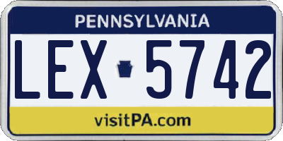 PA license plate LEX5742