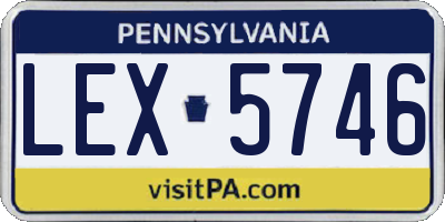 PA license plate LEX5746
