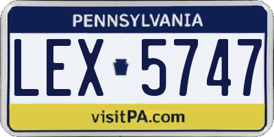 PA license plate LEX5747