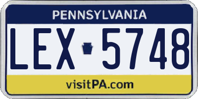 PA license plate LEX5748