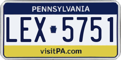PA license plate LEX5751