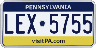 PA license plate LEX5755