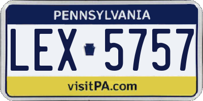 PA license plate LEX5757
