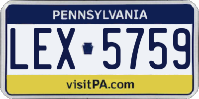 PA license plate LEX5759