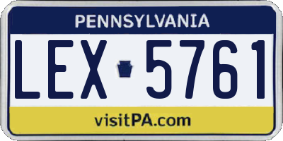 PA license plate LEX5761