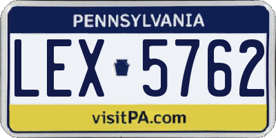 PA license plate LEX5762