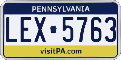 PA license plate LEX5763
