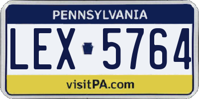PA license plate LEX5764