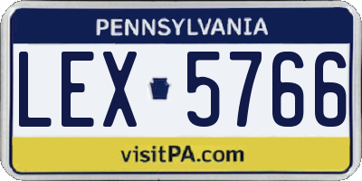 PA license plate LEX5766