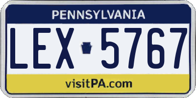 PA license plate LEX5767