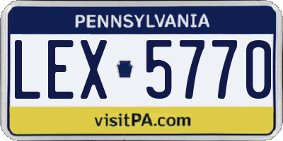 PA license plate LEX5770