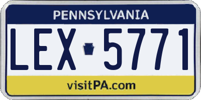 PA license plate LEX5771