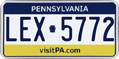 PA license plate LEX5772