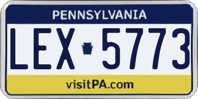 PA license plate LEX5773