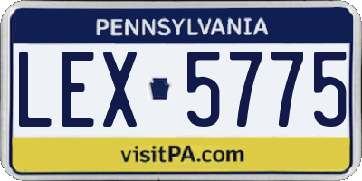 PA license plate LEX5775