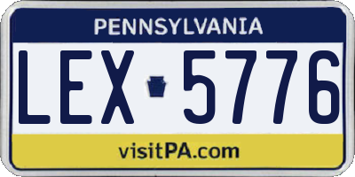PA license plate LEX5776