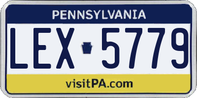 PA license plate LEX5779