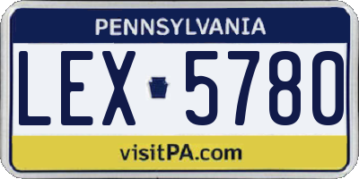 PA license plate LEX5780