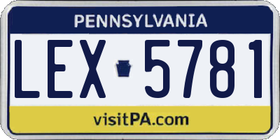 PA license plate LEX5781