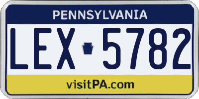 PA license plate LEX5782