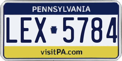 PA license plate LEX5784